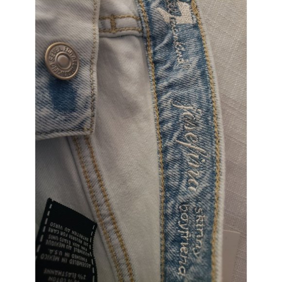 7 for all mankind BOYFRIEND CROPPED JEAN SIZE 25 BLEACH WASH JOSEFINA - Picture 7 of 9
